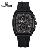 NAVIFORCE NF6101 Silicone Strap Casual Fashion Outdoor Sports Luminous Chronograph Dial Quartz Watch For Men - White & Black